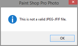 corrupt JPEG error message